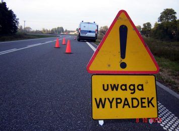 Wypadek na wiślance w Pawłowicach. Auto wjechało do rowu