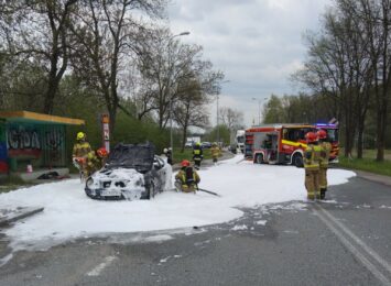 Pożar samochodu osobowego w Stanowicach