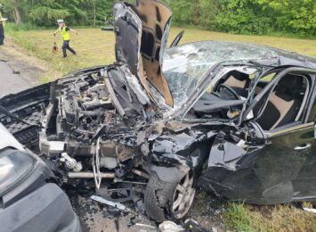 Zderzenie trzech pojazdów w Bogunicach. Jedna osoba w szpitalu