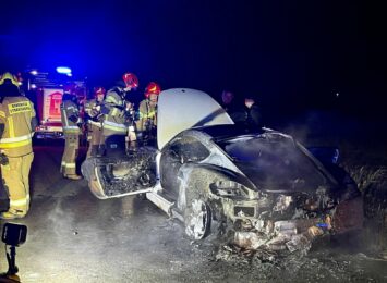 Pożar auta w Gorzycach. Straty są gigantyczne