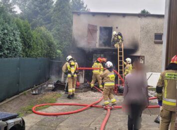 Pożar garażu w Szczerbicach