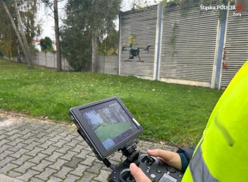 Policyjny dron w akcji w Żorach